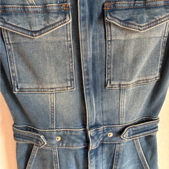 Americana Good American Light Blue Denim Jumpsuit size 1 w/as adjustable waist - Picture 4 of 16